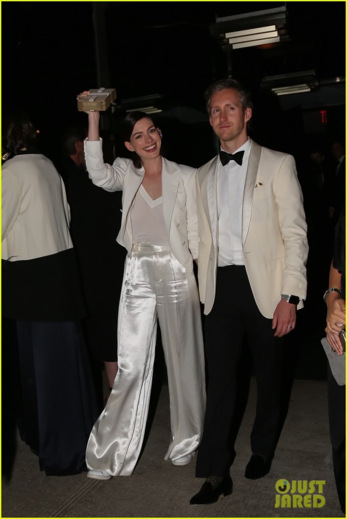 Anne Hathaway and Adam Shulman in New York.