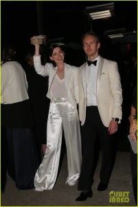 Anne Hathaway and Adam Shulman in New York.
