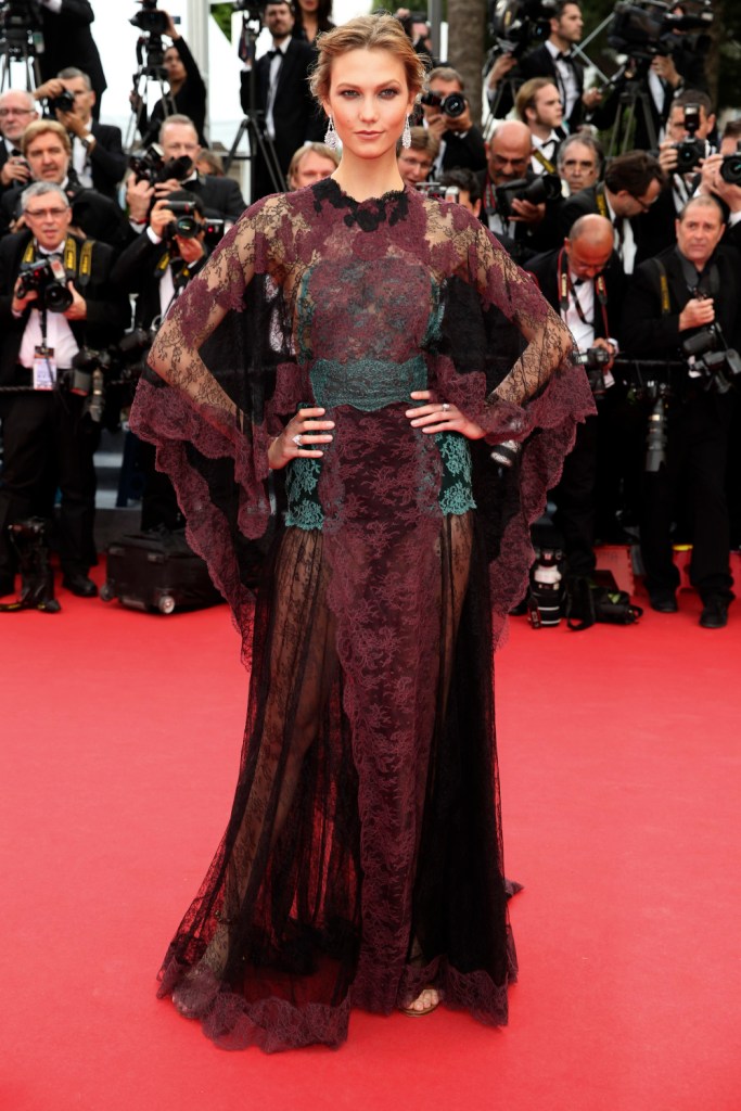 Model Karlie Kloss arrives for the opening ceremony and the screening of Grace of Monaco at the 67th international film festival, Cannes, southern France, Wednesday, May 14, 2014. (AP Photo/Alastair Grant) ORG XMIT: otk