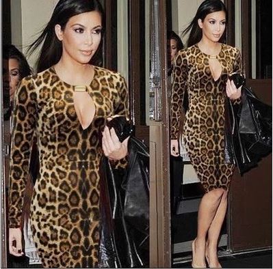 kim kardashian animal print dress
