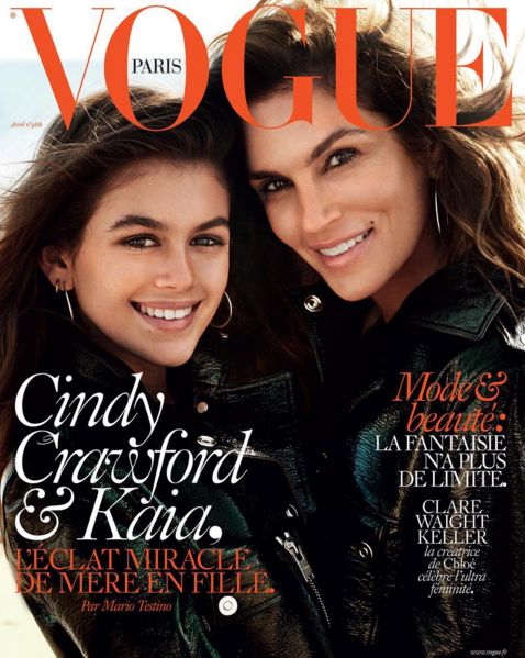 Cindy Crawford & Kaia Gerber Vogue Paris April 2016 Cover