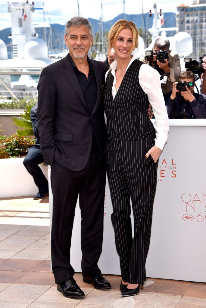 Julia Roberts in Givenchy Pre-Fall 2016 with George Clooney