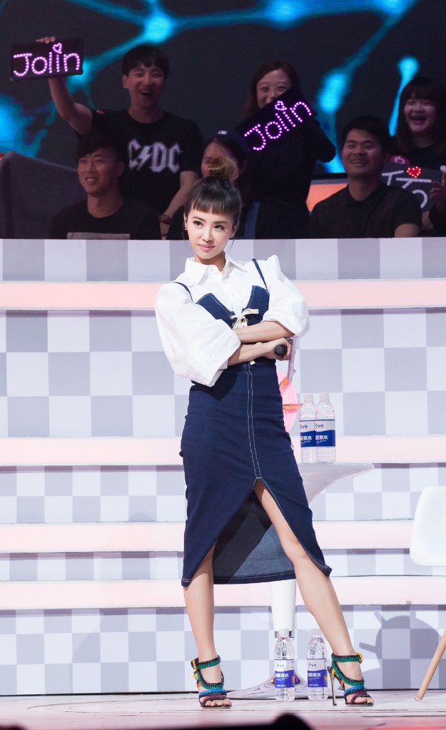 Jolin Tsai in Alice McCall Dress & Sergio Rossi Shoes