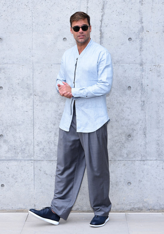 Ricky Martin in Giorgio Armani Spring 2016 Menswear