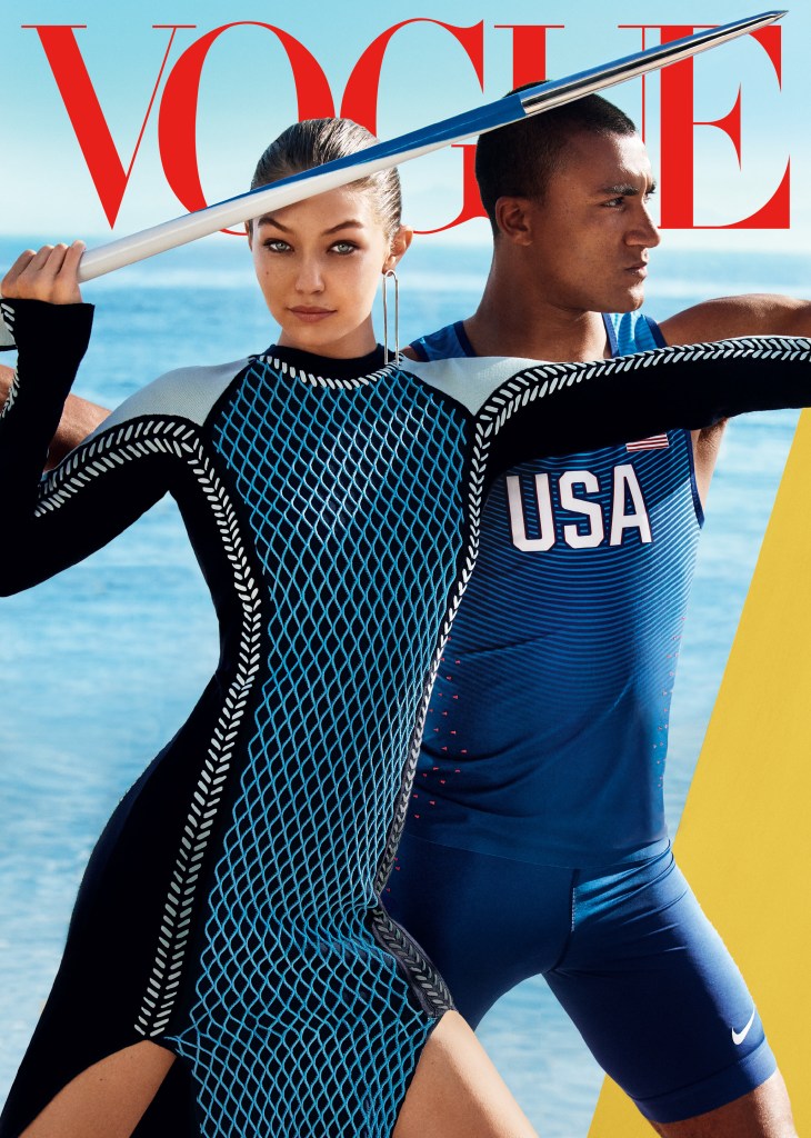 Gigi Hadid & Ashton Eaton Vogue August 2016 Cover