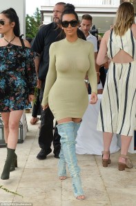 Kim Kardashian in Yeezy Denim Boots -2016.7.16-