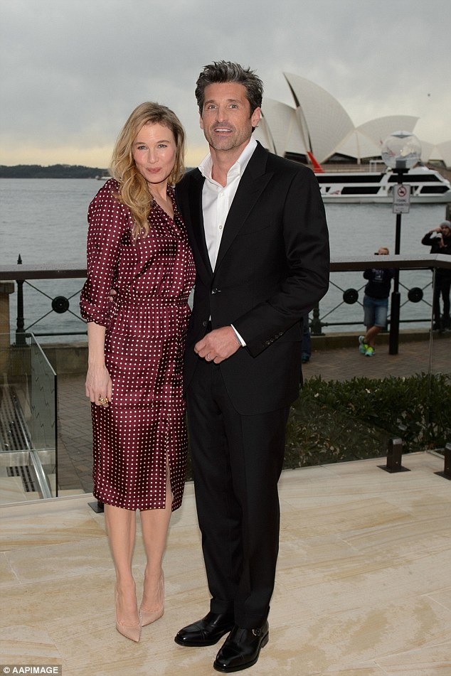 Rene Zellweger in Gabriela Hearst Fall 2016 with Patrick Dempsey