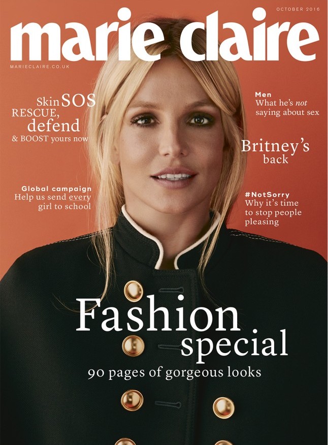 Britney Spears Marie Claire UK October 2016 Cover